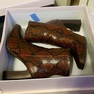 Just Fab snakeskin booties